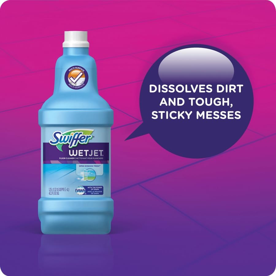 Swiffer, PGC77810CT, WetJet Floor Cleaner, 4 / Carton, Clear