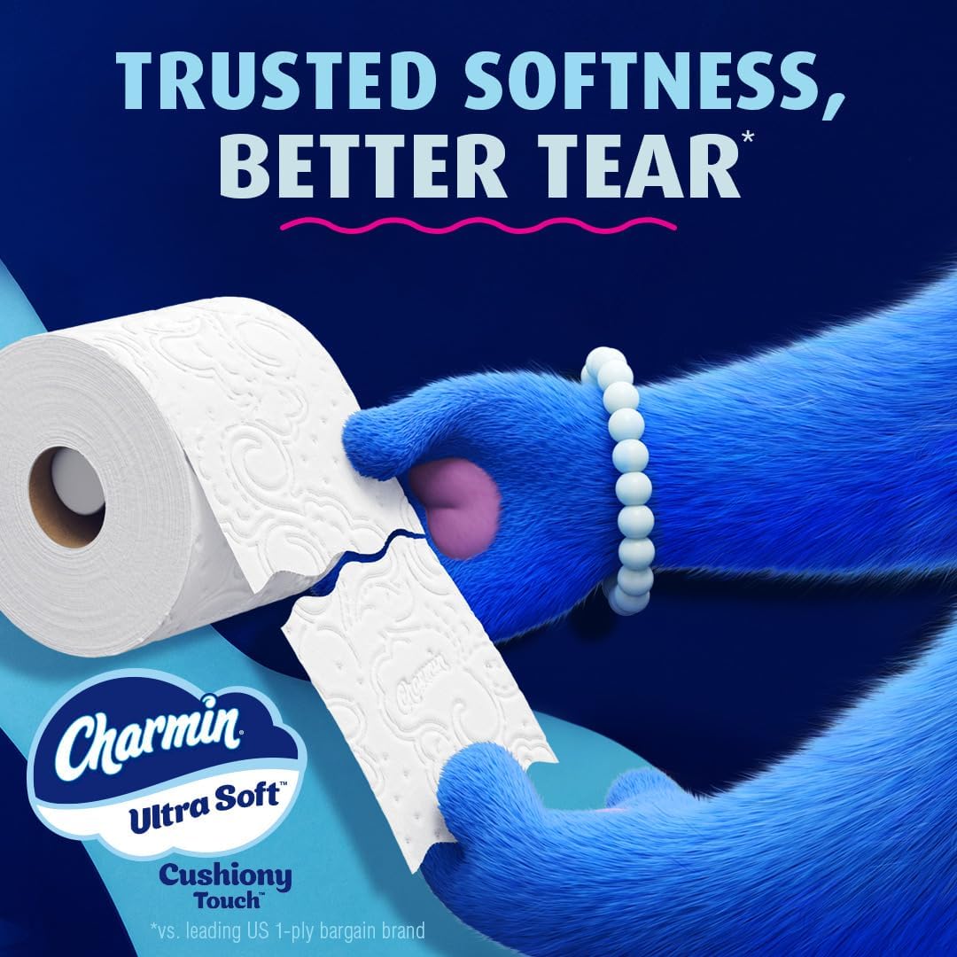 Charmin Ultra Soft Cushiony Touch Toilet Paper, 30 Family Mega Rolls = 153 Regular Rolls