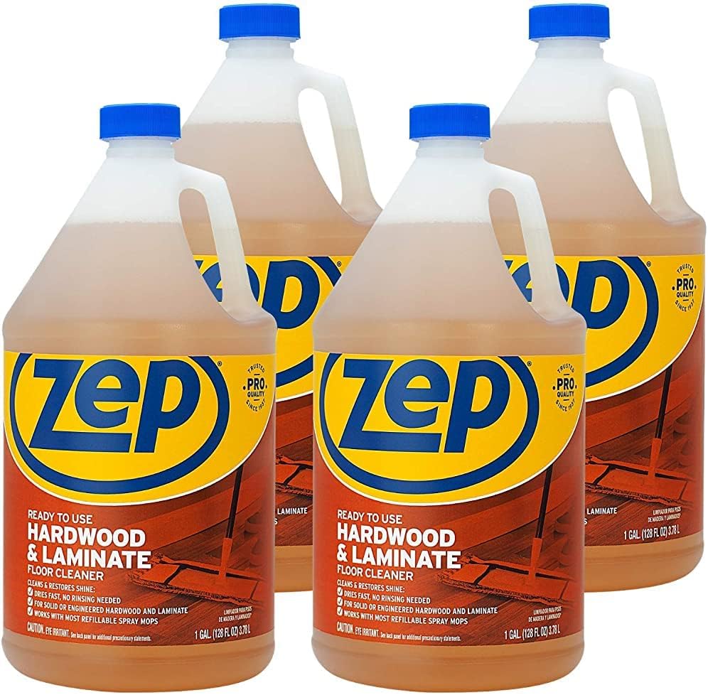 Zep Hardwood & Laminate Floor Cleaner, Brown, 128 fl oz (Pack of 4)