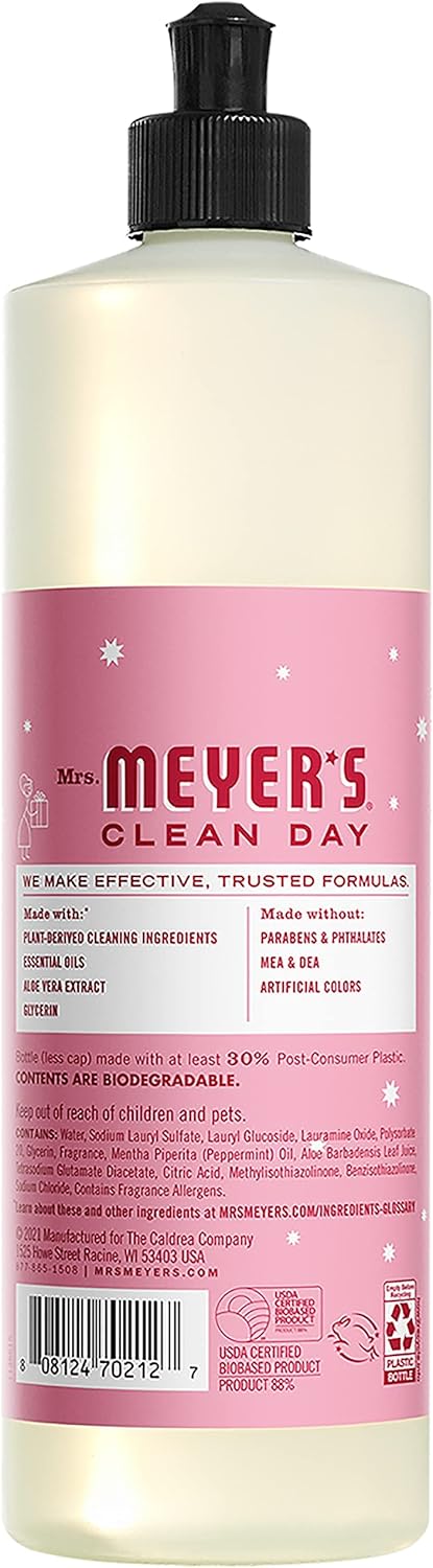 Mrs. Meyer's Kitchen Set, Dish Soap, Hand Soap, and Multi-Surface Cleaner, 3 CT (Peppermint)
