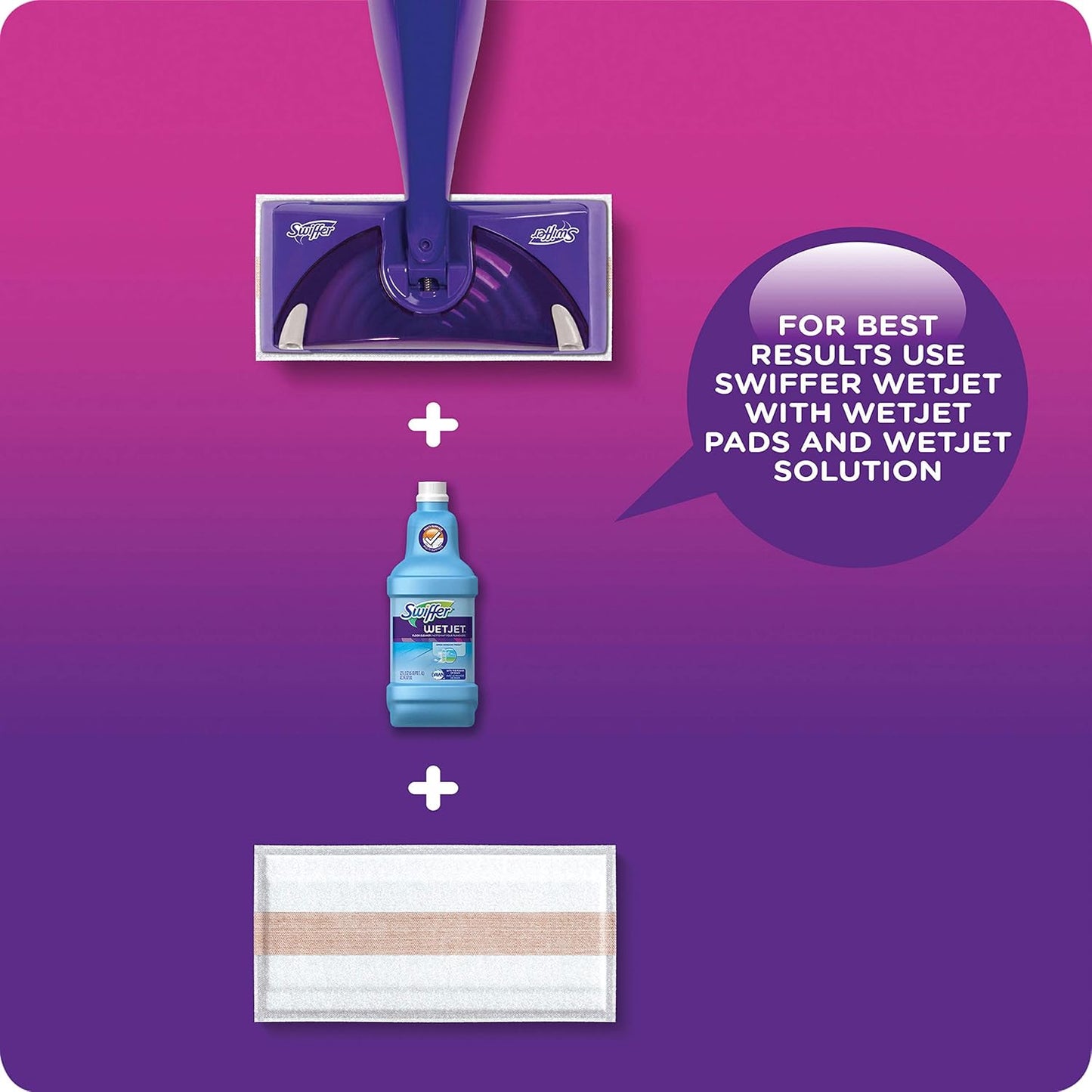 Swiffer, PGC77810CT, WetJet Floor Cleaner, 4 / Carton, Clear