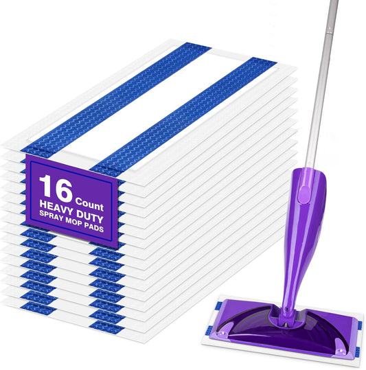 HOMEXCEL Multi-Layer Dry Floor Mop Pads Compatible with Swiffer WetJet-All Purpose Multi Surface Floor Cleaner Spray Mop Pads Refills for Hardwood Floor,16 Count